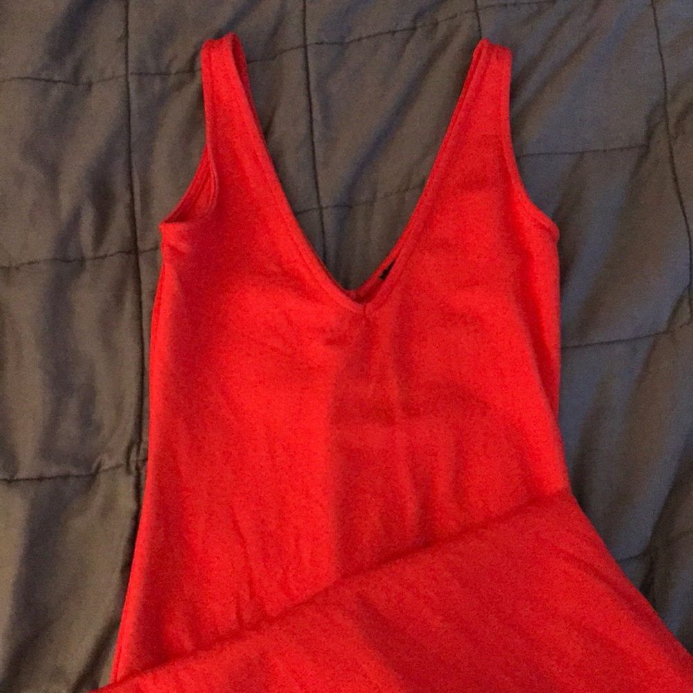 Bright red forever 21 midi dress